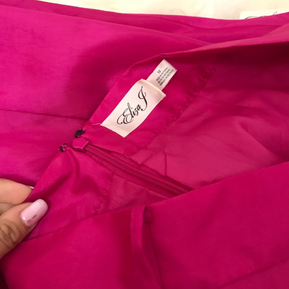 Eliza J Hot Pink Asymmetric Ruffle Maxi Skirt - Picture 8 of 8